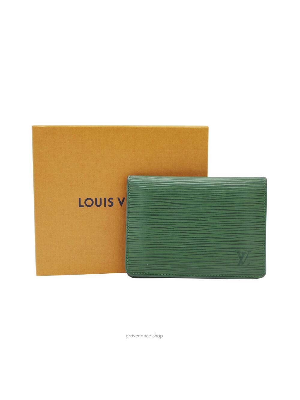🔴 Louis Vuitton 2ID Wallet - Green Epi Leather